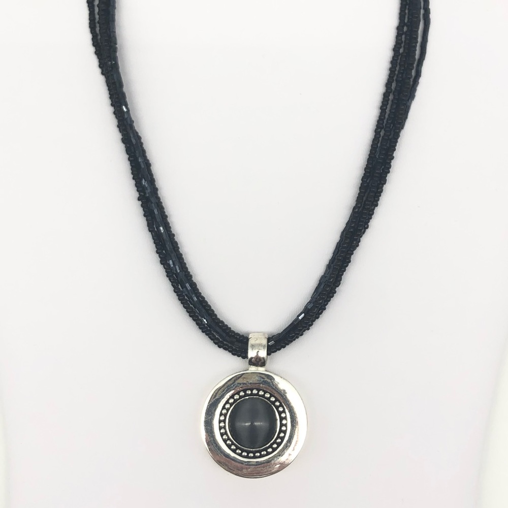 Black and silver necklace